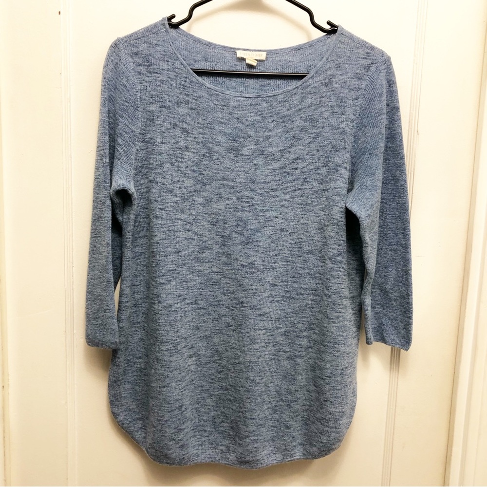 Eileen Fisher Crew Neck Sweater Size XS Color Blue 3/4 Sleeve